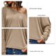 thumbnail image 5 of Jersey Hombro Descubierto Manga De Murciélago Color Sólido Cómodo Suelto Casual Mujer Top Albaricoque S, 5 of 6