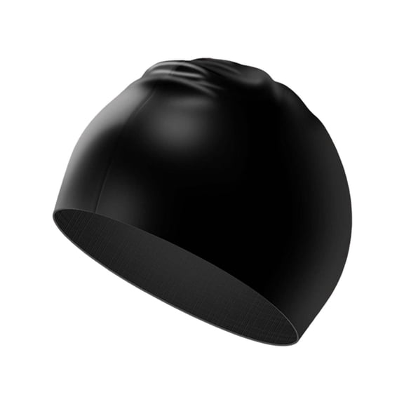 Glisme Kids Swim Cap Silicone Swimming Cap For Boys Girls Cover Ears Waterproof Bathing Cap Keep Hair Dry Swimming Hat For Hair ,Black