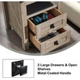 thumbnail image 5 of OKD 2-Drawer Nightstand with Charging Station for Living Room, Farmhouse End Table, Light Rustic Oak, 5 of 9