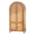 Arched Kitchen Pantry Cabinet, 63.39" Tall Arched Bookcase Rattan Storage Cabinet with Doors Adjustable Shelves,Farmhouse Freestanding Cupboard for Bathroom,Living Room,Dining Room