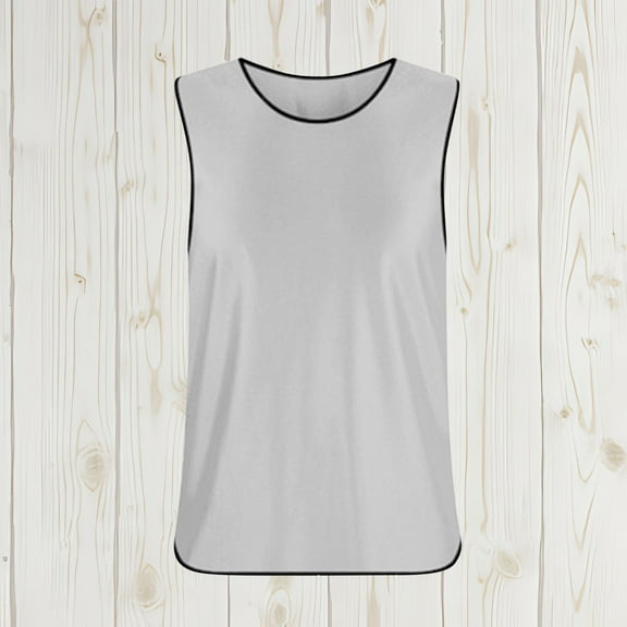 BRGZLK Kids Girls Tank Tops, Children's Inner Layer, Summer Trendy Solid Round Neck Sleeveless Base Camisoles Gray 9-13 Years