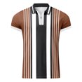 thumbnail image 4 of WZHKSN Men Polo Shirt Summer Casual Stripeprint Turn Down Collar Short Sleeve Tops T Shirts, 4 of 4