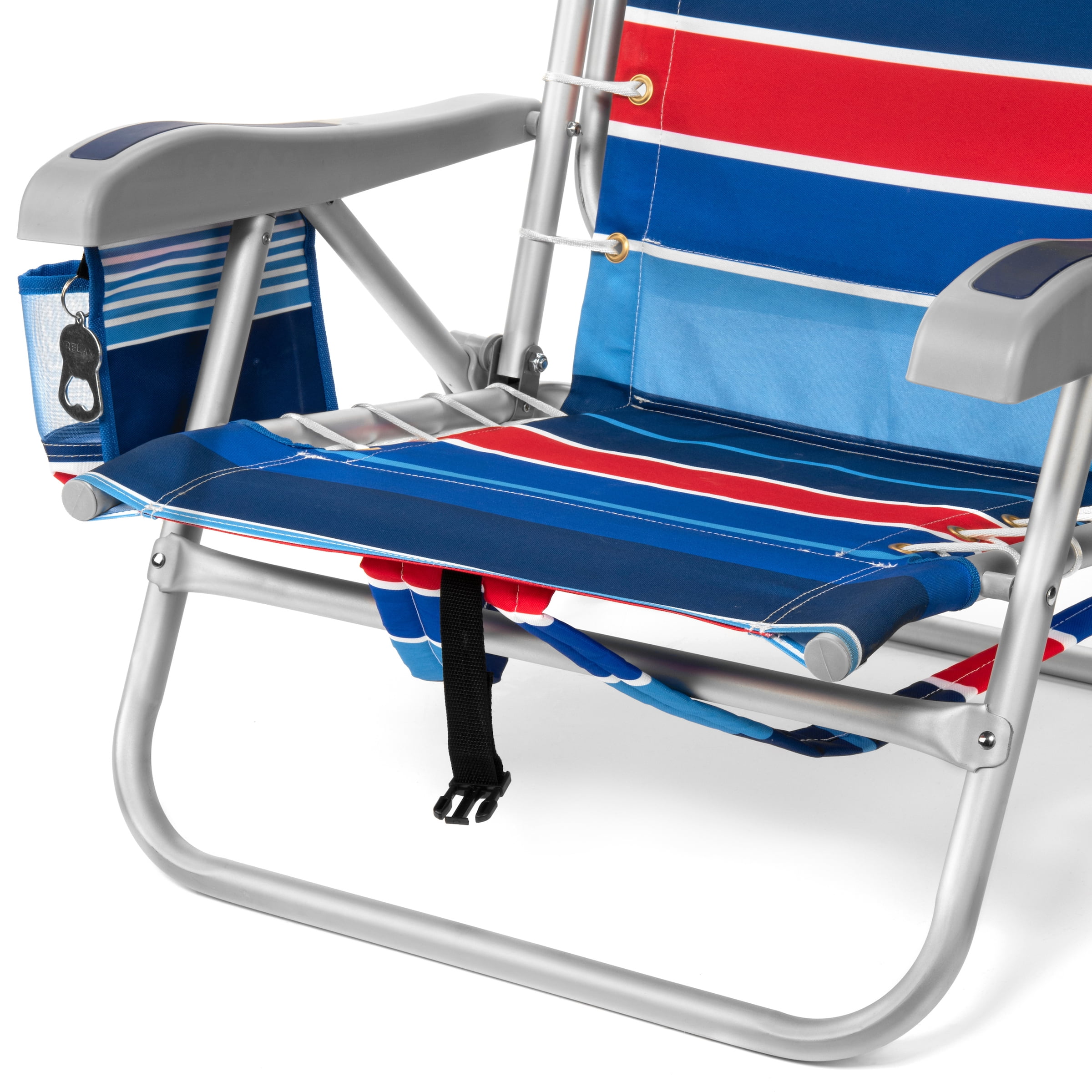 Homevative Cooler+ Folding Backpack Beach Chair with 5 Positions, Towel bar, XL Cooler Pouch, Storage Net, Cup and Phone