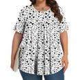 thumbnail image 5 of Ahuyic Womens Plus Size Short-Sleeved Top,Summer Casual Blouse For Women,Women's Crew-Neck Gradient Short-Sleeved Pleated Loose Top And Plus Size Blouse For Women, 5 of 5