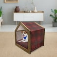 thumbnail image 3 of Oriental Pet House, Mandala Inspired Curly Flowers and Leaves Details Frame Illustration, Outdoor & Indoor Portable Dog Kennel with Pillow and Cover, 5 Sizes, Vermilion and Black, by Ambesonne, 3 of 5