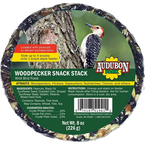 Wildlife Sciences Songbird Treats 8 oz. Woodpecker Crunch Seed Snack Bar 911