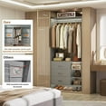 thumbnail image 3 of Homieasy 2.5FT Closet System with 3 Drawers, 29.5’’ Closet Organizer, Wood Closet Organizer System, Walk-in Closet or Small Closets Wardrobe, Clothes Rack with Hanging Rods, Gray, 3 of 8