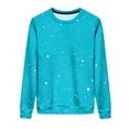 thumbnail image 3 of Women's Crewneck Sweatshirts Casual Long Sleeve Shirts Fashion Sparkle Printed Blouses Fall Casual Solid Color Pullover Tops Womens Outfits, 3 of 8