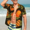 thumbnail image 7 of Disketp Hawaiian Shirts For Men,Orange Pumpkin Autumn Maple Falling Leaves Print Mens Casual Short Sleeve Button Down Shirts Beach Shirt, 7 of 7