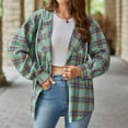thumbnail image 5 of Baberdicy Womens Shirts Women's Fall Casual Hoodie Long Sleeved Plaid Shirt with Pocket Blouses for Women Green, 5 of 7