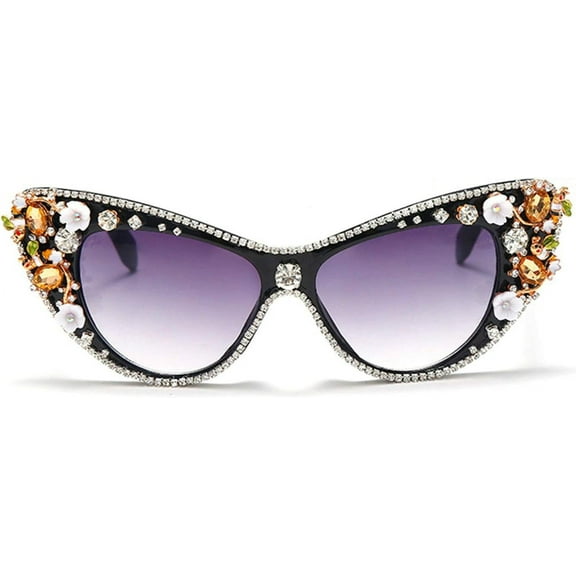 Oversized Diamond Sunglasses Women Rhinestone Cat Eye Sunglasses Vintage Men bling party sunglasses Eyewear