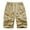 Khaki, variant on Men's Cotton Elastic Waist Cargo Shorts, Casual Loose-Fit Knee-Length Outdoor Shorts with Multi-Pocket for Hiking & Daily Wear ,Khaki 3XL