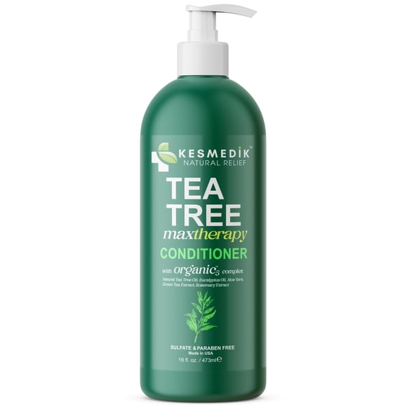 Kesmedik Acondicionador para el cabello con aceite de árbol de té para mujeres y hombres | Desenreda y suaviza el tratamiento del cuero cabelludo seco y con picazón del cabello Fortifica y repara el c