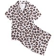 thumbnail image 5 of JAJAHO Girls Satin Pajamas Set Leopard 2 Piece Pjs Short Sleeve Button Up Shirts And Shorts Sets For Kids 2-13Y, 5 of 5