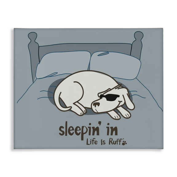 Stupell Industries Sleeping In Dog Animals Painting Wrapped Canvas Art Print Wall Art, 20 x 16