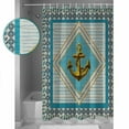 thumbnail image 3 of Extra Long Shower Curtain 72x84 Inch, Blue Anchor Nautical Shower Curtain Waterproof Bathroom Decor Ocean Coastal Geometric Vintage Fabric Bath Curtain Set Accessories with Hooks, 3 of 6
