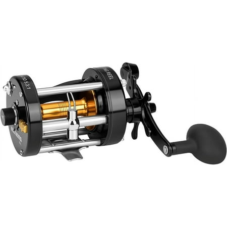 KastKing Rover Round Baitcasting Reel Conventional Reel for Catfish Salmon/Steelhead Striper Bass and Inshore Saltwater Fishing Reel Reinforced Metal Body Black