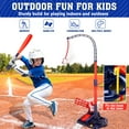 thumbnail image 6 of Huge Wave 3-in-1 Kids Baseball Set for Ages 3-8, T-Ball Sport Play Set Toys, Baseball Bat Adjustable Height, Indoor/Outdoor Backyard Sports Games Gifts for Boys and Girls(Blue), 6 of 7