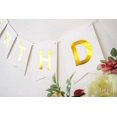 thumbnail image 3 of Banner de feliz cumpleaños blanco y dorado, letreros brillantes, artículos para fiestas de cumpleaños, decoración para habitación infantil, decoración colgante, 13 piezas, 3 of 5