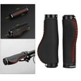 thumbnail image 3 of Puños de bicicleta de cuero ergonómicos Puños de bicicleta de montaña con absorción de impactos Puños de bicicleta antideslizantes Bloqueo de metal Negro y rojo Macarena Puños de manillar de bicicleta, 3 of 8
