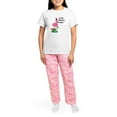 thumbnail image 4 of CafePress - Christmas Flamingo Women's Light Pajamas - Women's Short Sleeve Print T-Shirt and Pants Light Cotton Pajama Set, 4 of 7
