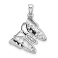 thumbnail image 3 of Silver Polished Cubic Zirconia Butterfly Charm, 3 of 4