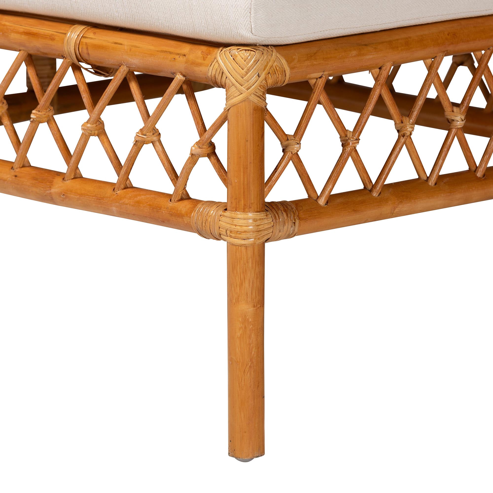 bali & pari Adora Rattan BOHO Dining Nook Set, 4-Piece, Light Honey
