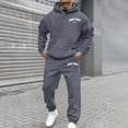 thumbnail image 2 of FYDUU Men's Casual Hoodie Set Mens 2 Piece Outfits Sweatsuit Long Sleeve Hooded Sweatshirts And Sweatpants Fall Tracksuit With Pockets Casual Hoodie Comfy Tops, 2 of 6