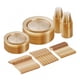 thumbnail image 2 of Wosthever 60x platos de plástico duraderos, platos dorados resistentes para recepciones de bodas, platos de plástico para fiestas Cocina y Comedor, 2 of 6
