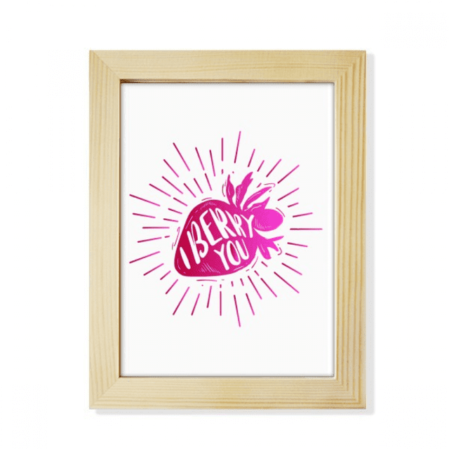 Strawberry Fruit Food Population Desktop Adorn Photo Frame Display Art Painting Wooden