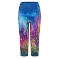 thumbnail image 5 of vigerkar Capri Pants for Women Vintage Boho Floral Printed Yoga Leggings Casual Summer High Waisted Knee Length Pants (Sky Blue, S), 5 of 6