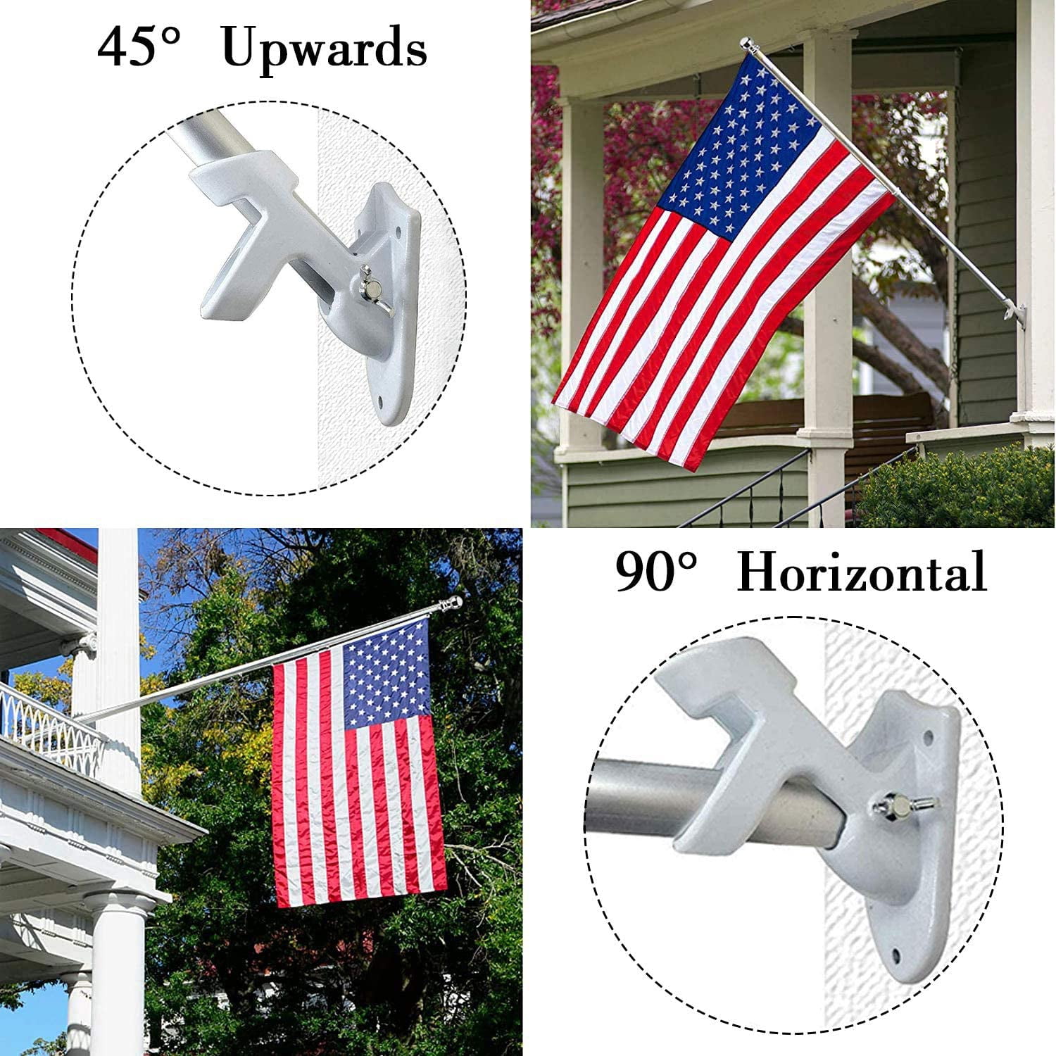 Lot De 3 Supports Pour Mât De Drapeau - Pour Vélo, Moto, Voiture, Extérieur, Fixation De Drapeau De Sécurité