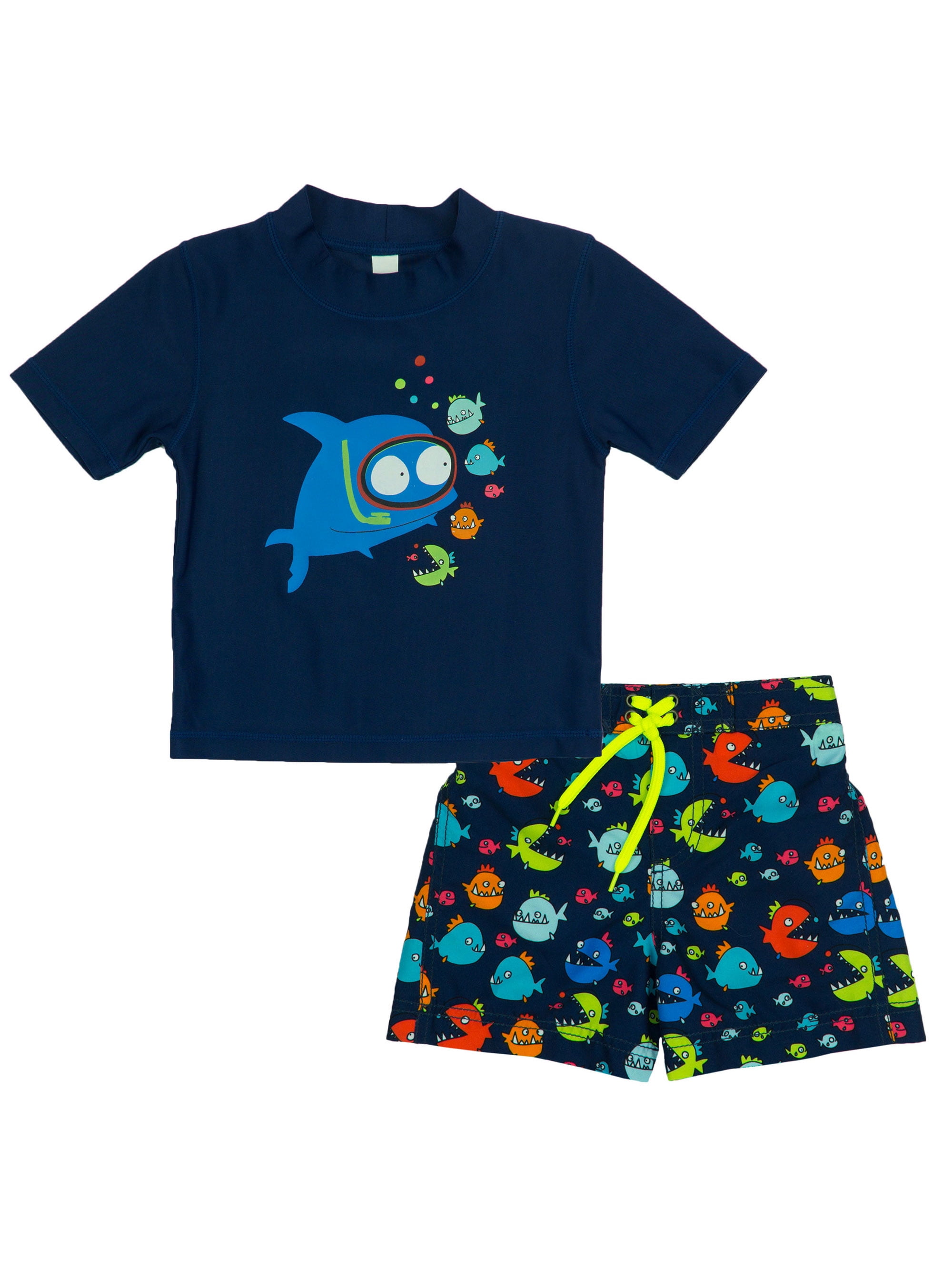 KIKO /& MAX Boys Swimsuit Set with Rashguard Swim Shirt /& Trunks