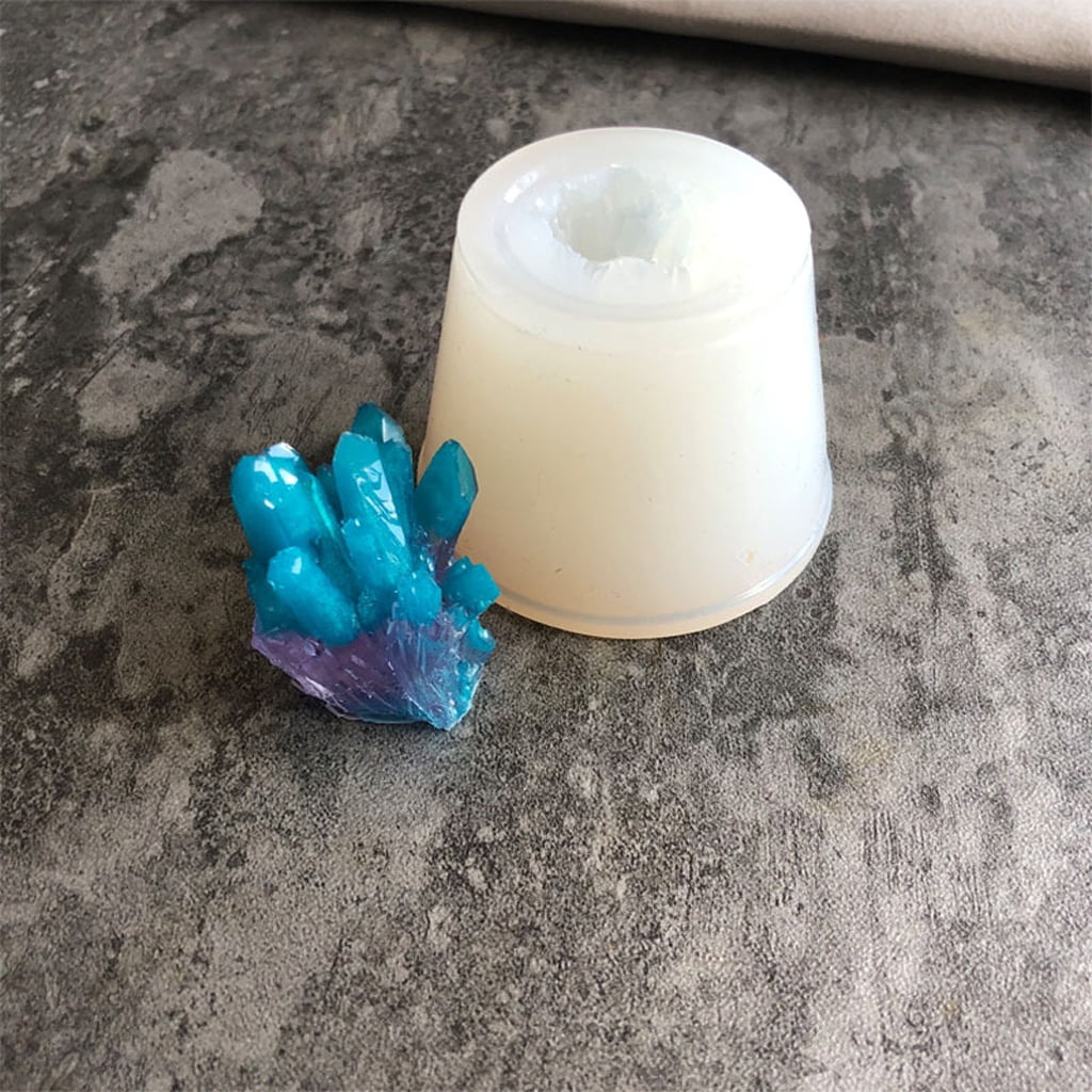 Silicone Molds Quartz Rock Cluster Mold Crystal Epoxy Resin Mould for DIY Making Necklace Pendant Decor Craft