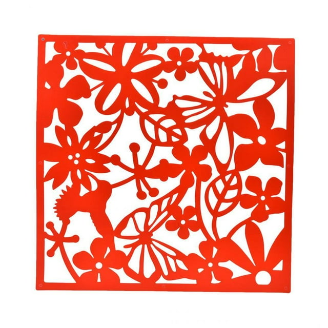 4 Flower Hanging Screen Curtain Room Divider Wall Beautiful Home Decor , Red Red 4PCS