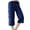 Yoga 42#Blue, variant on WAYUTE Womens Leggings Tummy Control Elastic Waist Loose Linen Cropped Wide Leg Solid Color Trouser Loose Fit Workout M