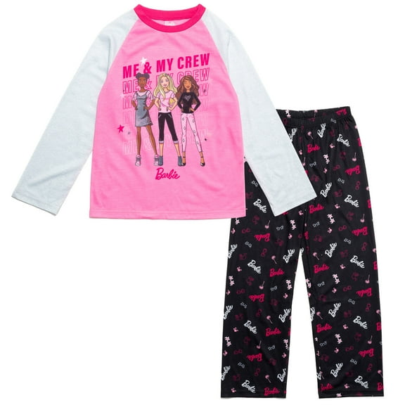 Barbie Little Girls Pullover Pajama Shirt and Pants Sleep Set Little Kid to Big Kid