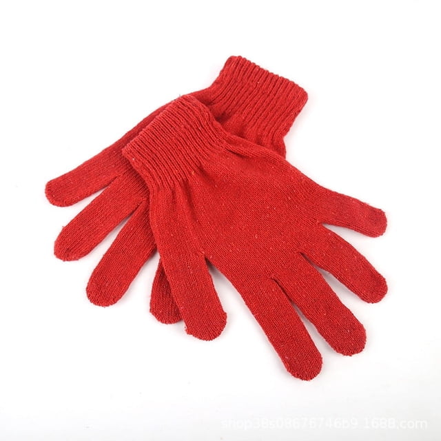 Guantes de punto para hombre de primavera y otoño, cálidos guantes de lana de hilo acrílico grande, hilo reciclado, Dew 235 finger