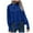 Blue, variant on Womens Tops Ladies Elegant Tie Knot Neck Work Blouse Loose Fit Sleeve With Buttoned Shirt Top Elegant