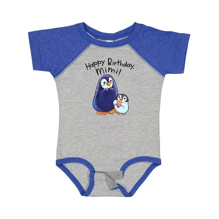 

Inktastic Happy Birthday Mimi!- Cute Penguins Gift Baby Boy or Baby Girl Bodysuit