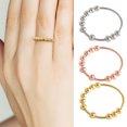 thumbnail image 1 of Finger Ring Charming Rotating Beads Decor Minimalist Polished Wedding Decor Band Ring for Daily Wear, 1 of 7