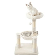Lit hamac de meubles de condo de chat d'arbre à chat de 28 pouces avec le jouet à gratter en sisal naturel