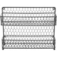 thumbnail image 3 of MyGift 2 Tier Country Style Wall Mount Spice Rack, Jars Organizer, Black, 3 of 4