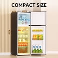 thumbnail image 2 of Frestec 4.7 Cu.Ft Mini Fridge with Freezer, Double Door Mini Fridge with Top Freezer, 7 Temperature Settings, Adjustable Shelves, Black, 2 of 13