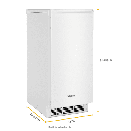 Whirlpool - 15" 29-Lb. Freestanding Icemaker - White