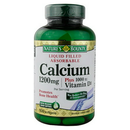 Natures Bounty Calcium 1200 Mg Plus Vitamin D Softgels, 100