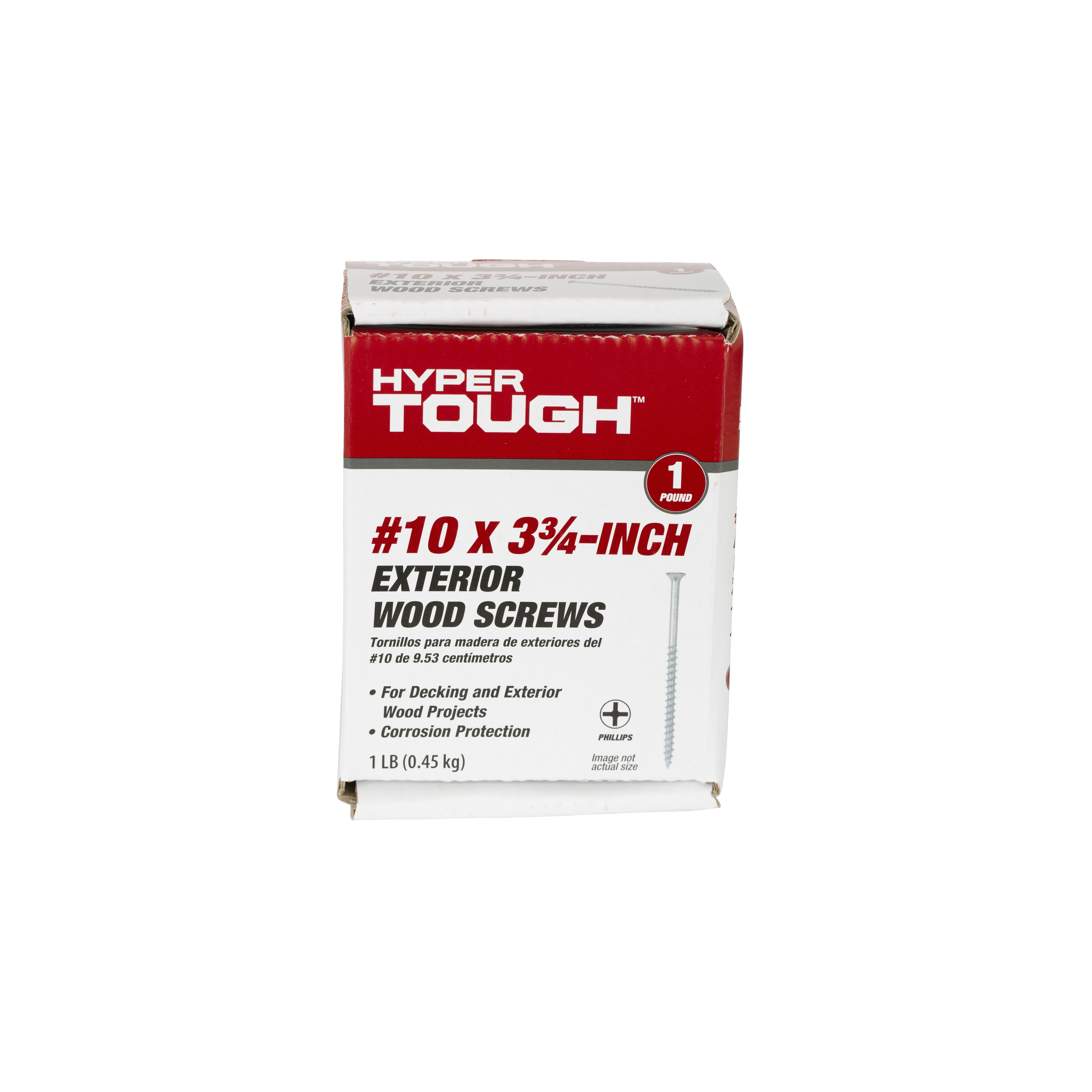 Hyper Tough #10 x 3-3/4 in. Phillips Flat Head Exterior Wood Screw, 1 lb Box