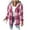Hot Pink, variant on RQYYD Women's Plaid Flannel Plaid Shacket Button Up Hooded Long Sleeve Fleece Jacket Winter Coat with Side Pockets