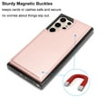 thumbnail image 5 of Ebizware for Samsung Galaxy S24 Ultra Phone Case, Magnetic Leather Wallet Case with Credit Card Cash Slots Holder for Women Men Folio Flip Kickstand Cover for Galaxy S24 Ultra [Rosr Gold], 5 of 9