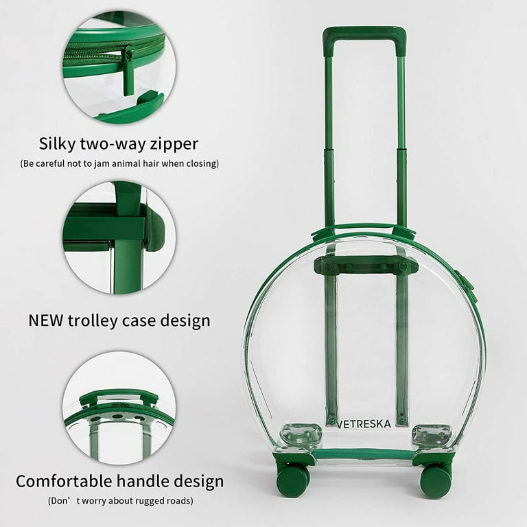 Vetreska Partially Transparent Bubble Luggage for Pets- Green